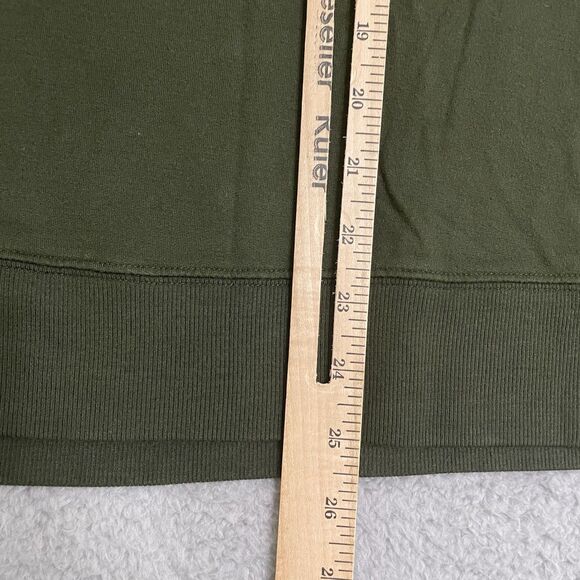 Athleta Sunrise V-Neck Sweatshirt Womens Small Green Pullover Thumbholes Soft - Picture 9 of 9